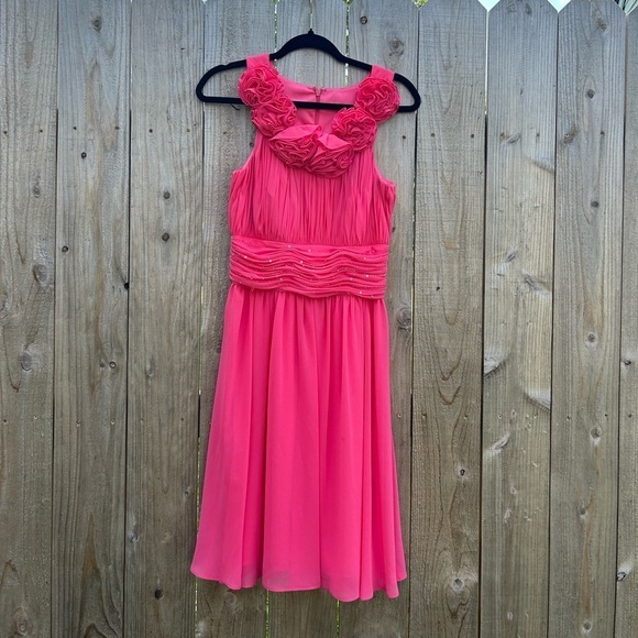 JS Boutique Barbie pink formal dress ruffle size 4 rhinestone prom dance - Picture 3 of 11